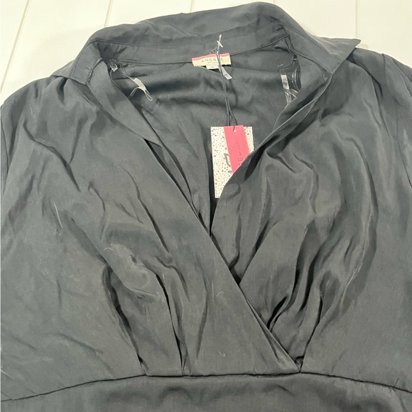 NWT Andree by Unit Black Long Sleeve Collard Dress sz 1x - Picture 7 of 7